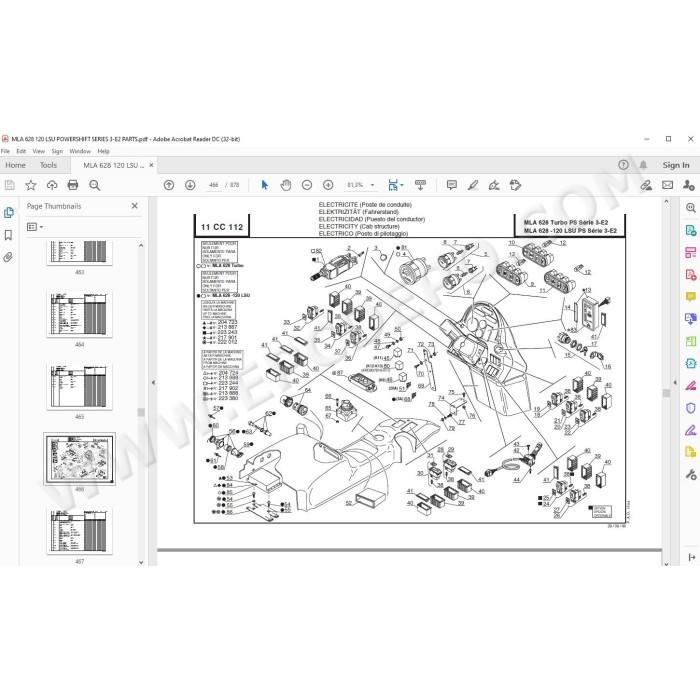 Manitou MLA 628 Powershift Serie 3 E2 spare parts manual