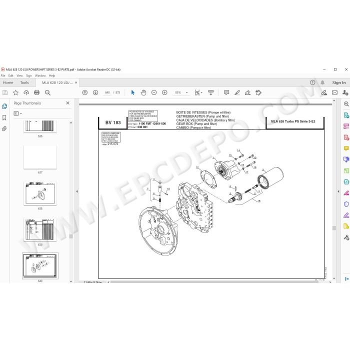 Manitou MLA 628 Powershift Serie 3 E2 spare parts manual