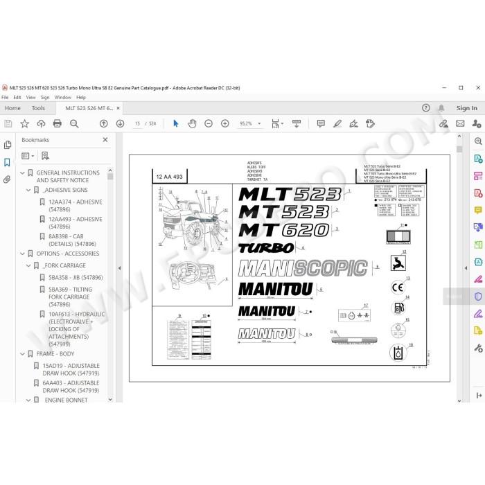 Manitou MT MLT 523 620 Serie B E2 parts manual