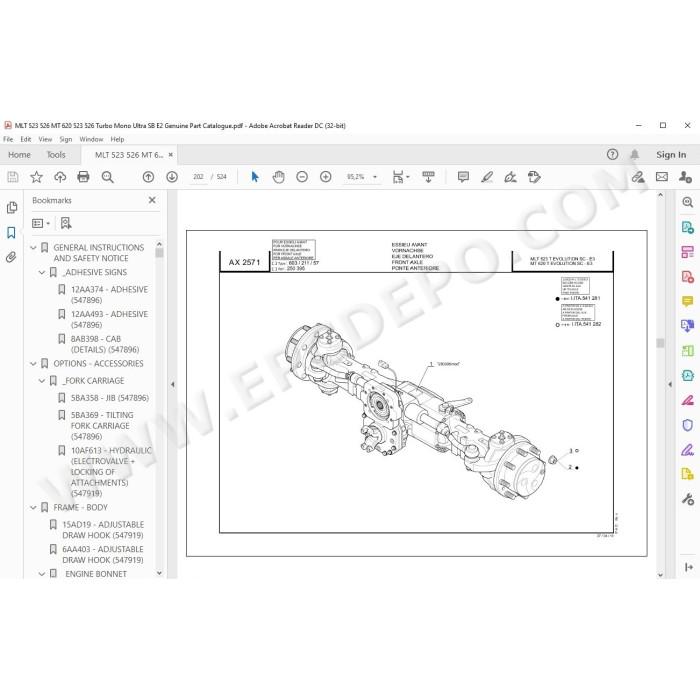 Manitou MT MLT 523 620 Serie B E2 parts manual