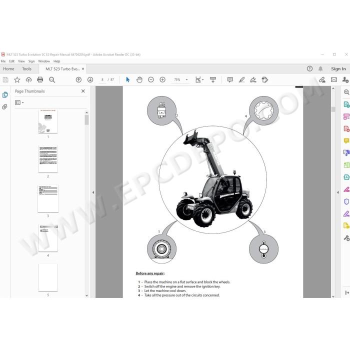 Manitou MLT 523 Turbo Evolution Serie C E3 service manual