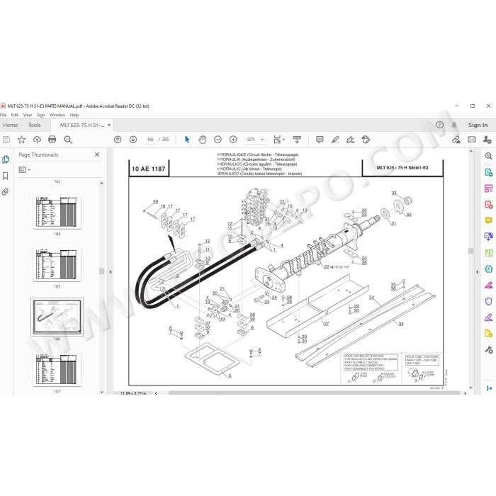 Manitou MLT 625 75 H Serie 1 E3 spare parts manual