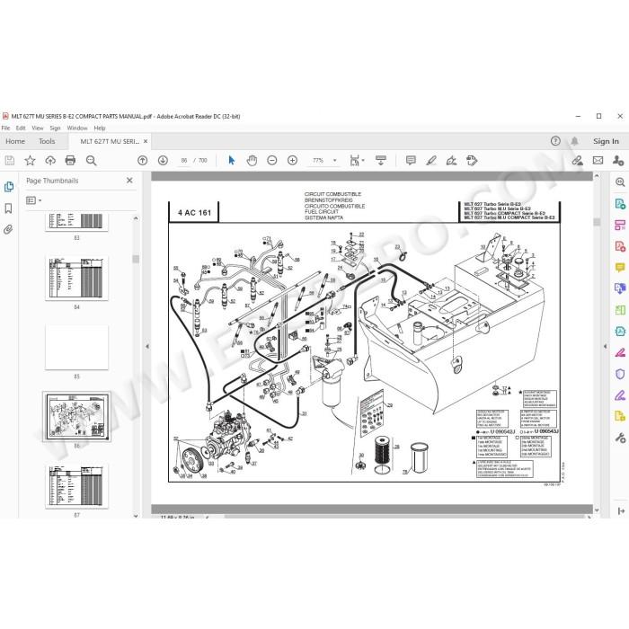 Manitou MLT 627 Turbo / Mono ultra / Compact Serie B E2 parts manual