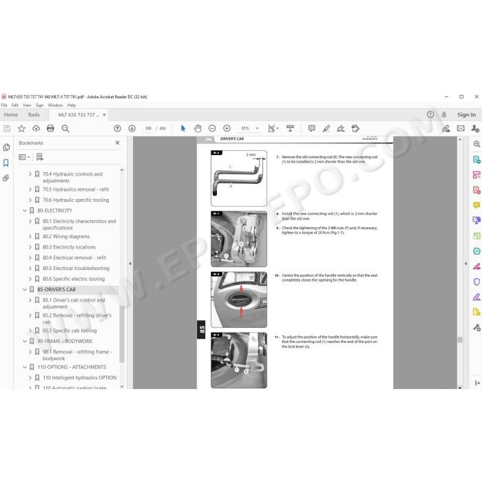 Manitou MLT MLT-X 635 733 737 741 940 ST4 / ST3A S3 S2 S1 service manual
