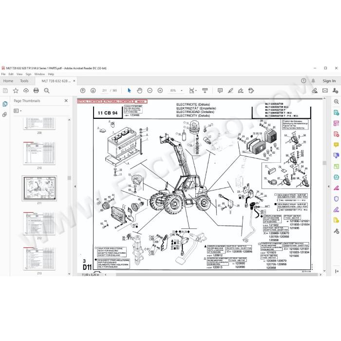 Manitou MLT 628 632 728 Turbo / Mono Ultra / Powershift Serie 1 parts manual