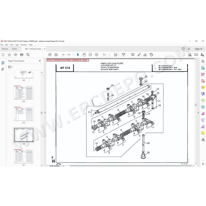 Manitou MLT 628 632 728 Turbo / Mono Ultra / Powershift Serie 1 parts manual