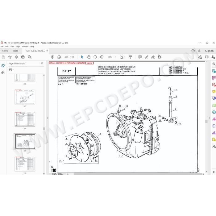 Manitou MLT 628 632 728 Turbo / Mono Ultra / Powershift Serie 1 parts manual