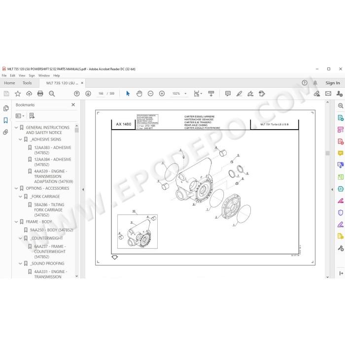 Manitou MLT 735 741 120 LSU Serie 2 E2 parts manual