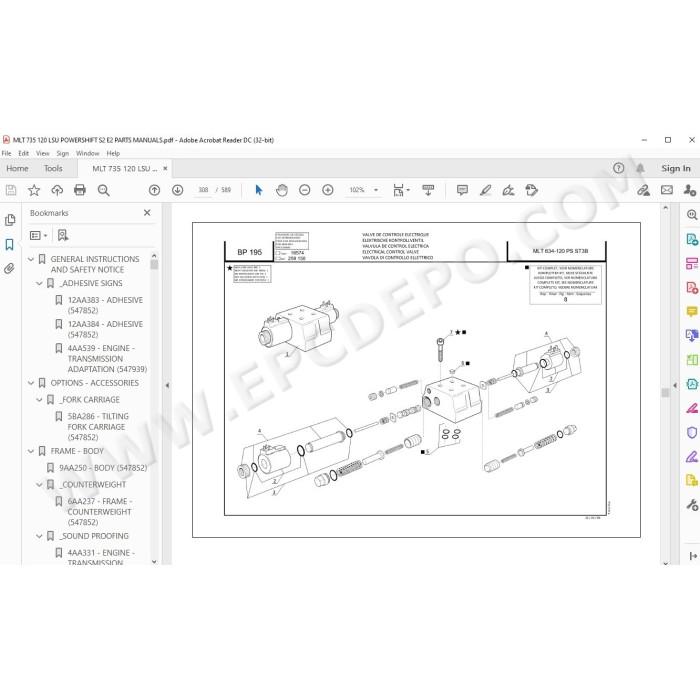Manitou MLT 735 741 120 LSU Serie 2 E2 parts manual