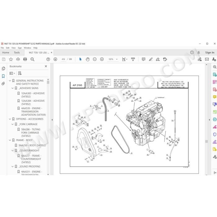 Manitou MLT 735 741 120 LSU Serie 2 E2 parts manual