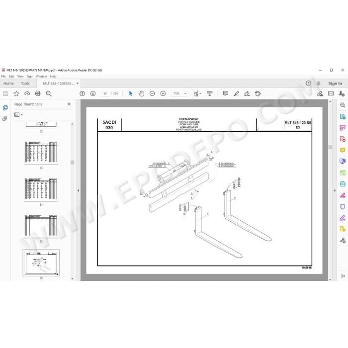Manitou MLT 845 120 Serie 5 E3 spare parts manual