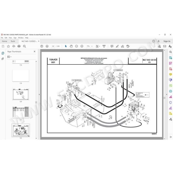 Manitou MLT 845 120 Serie 5 E3 spare parts manual
