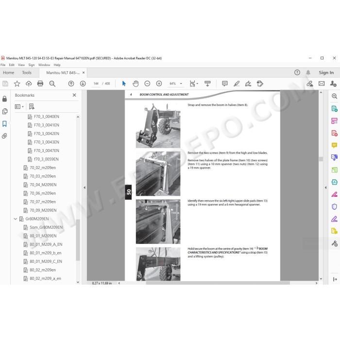Manitou MLT 845 120 Serie 4 / Serie 5 E3 service manual