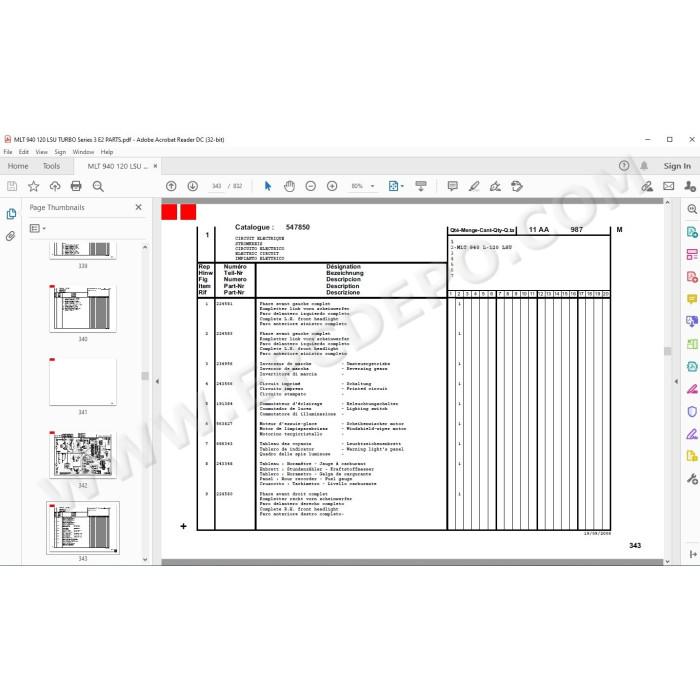 Manitou MLT 940 120 LSU Turbo Serie 3 E2 parts manual