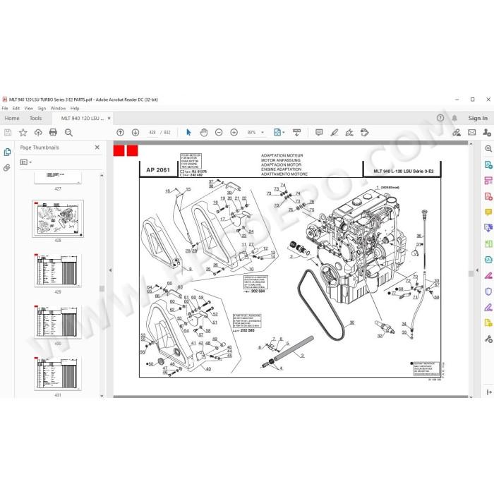 Manitou MLT 940 120 LSU Turbo Serie 3 E2 parts manual