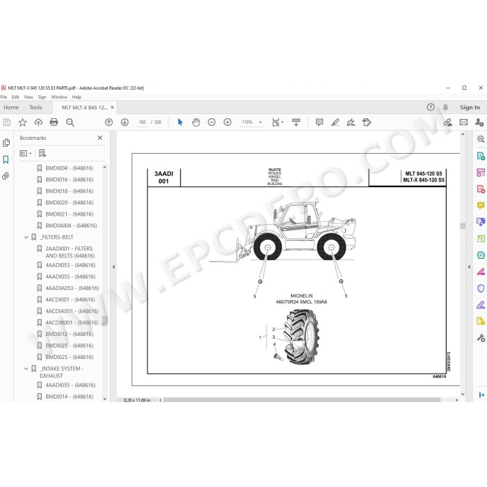 Manitou MLT MLT-X 845 120 Serie 5 E3 parts manual