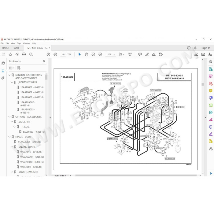 Manitou MLT MLT-X 845 120 Serie 5 E3 parts manual