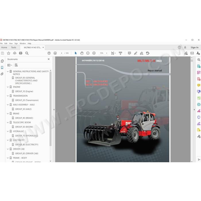 Manitou MLT MLT-X 960 H140 ST3B / ST3A service manual