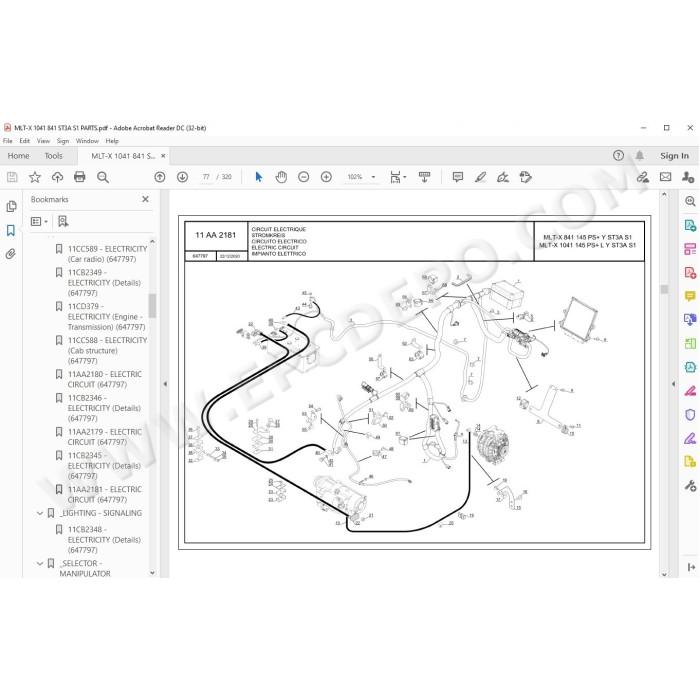 Manitou MLT-X 841 1041 145 PS+ ST3A Serie 1 parts manual