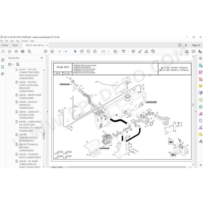 Manitou MLT-X 841 1041 145 PS+ ST3A Serie 1 parts manual