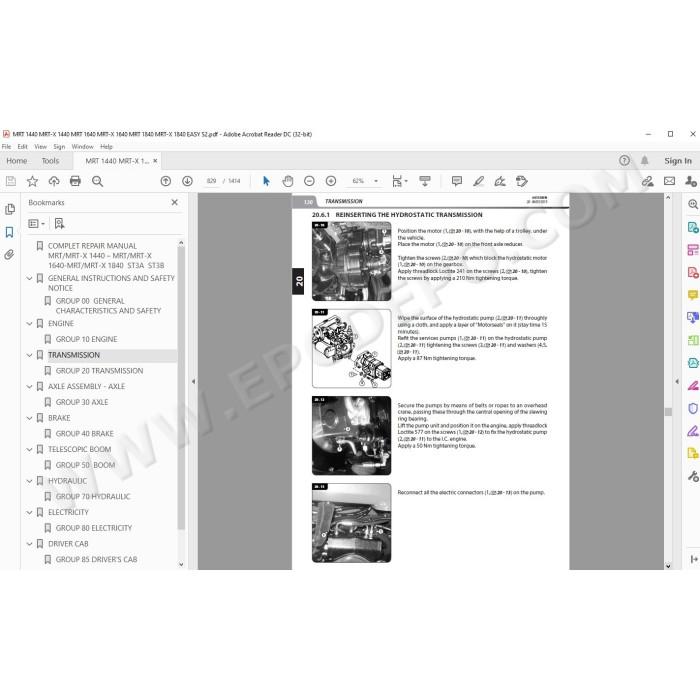 Manitou MRT MRT-X 1440 1640 1840 Easy ST3B / ST3A / ST4 S2 service manual