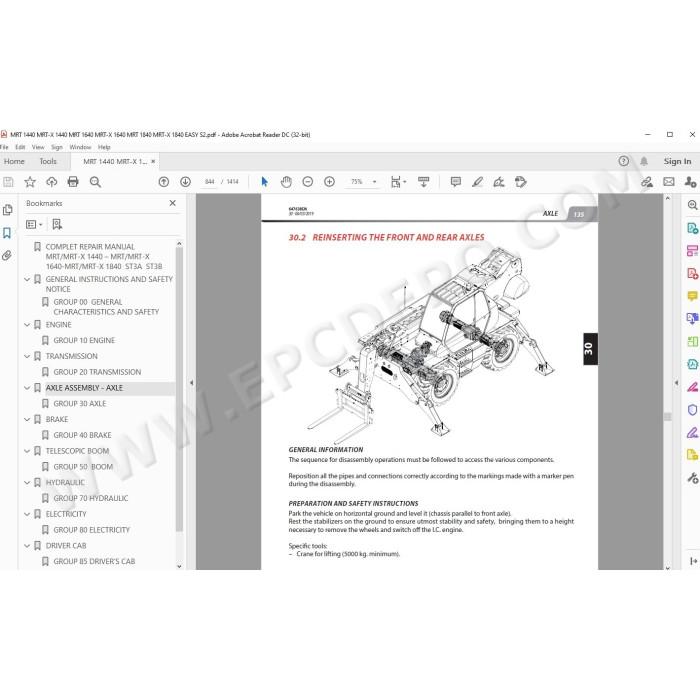 Manitou MRT MRT-X 1440 1640 1840 Easy ST3B / ST3A / ST4 S2 service manual