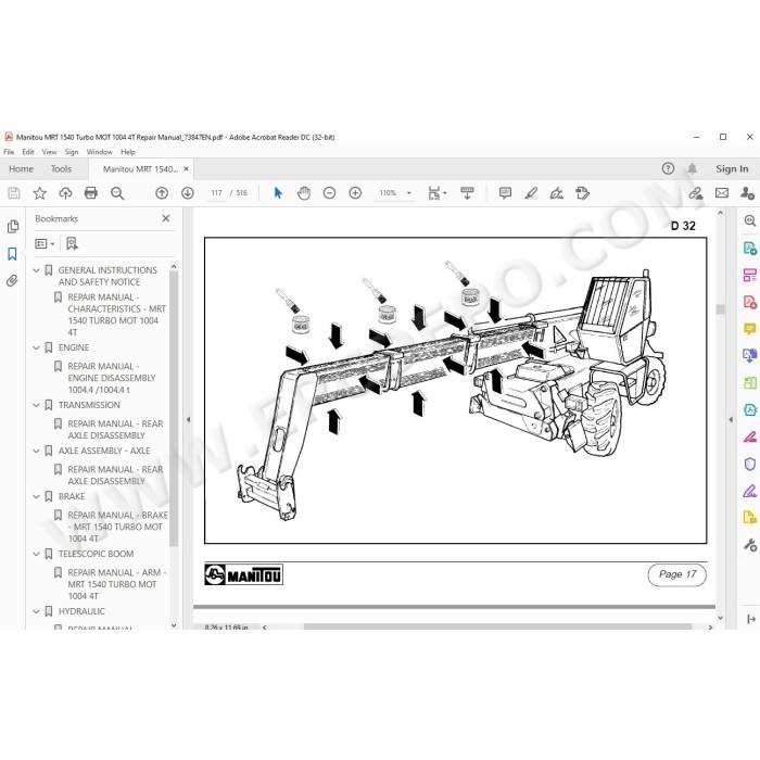 Manitou MRT 1540 Turbo service repair manual