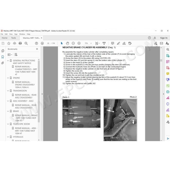Manitou MRT 1540 Turbo service repair manual