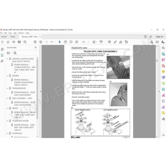 Manitou MRT 1540 Turbo service repair manual