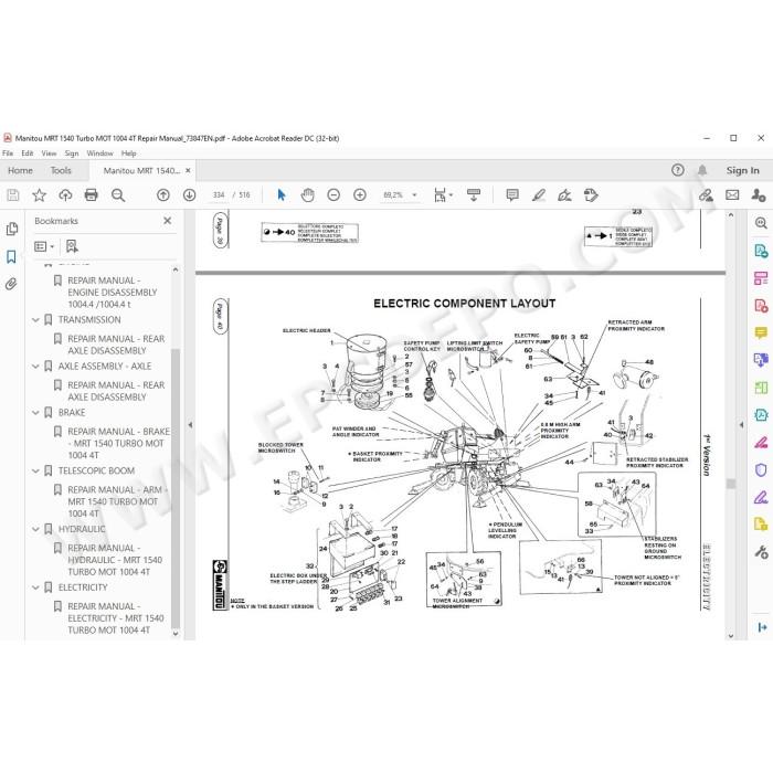 Manitou MRT 1540 Turbo service repair manual