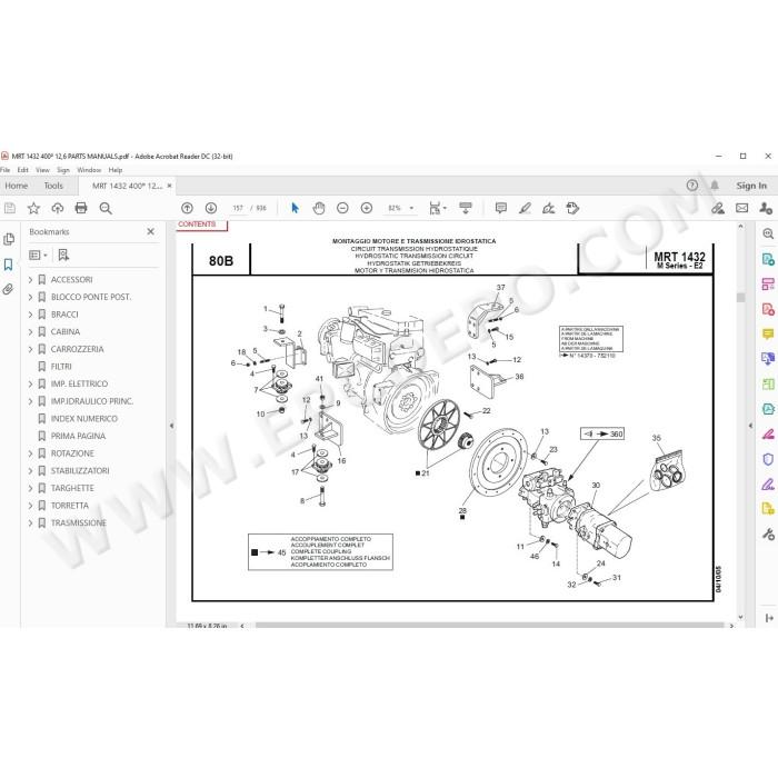 Manitou MRT 1432 400 Serie M E2 spare parts manual