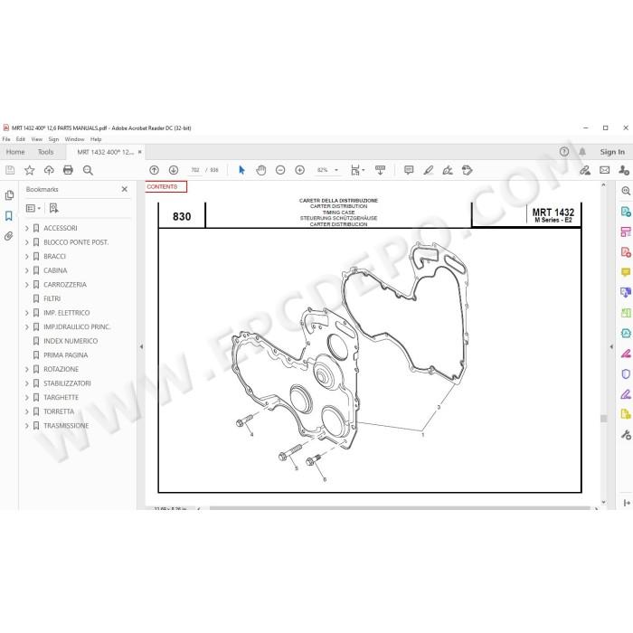 Manitou MRT 1432 400 Serie M E2 spare parts manual