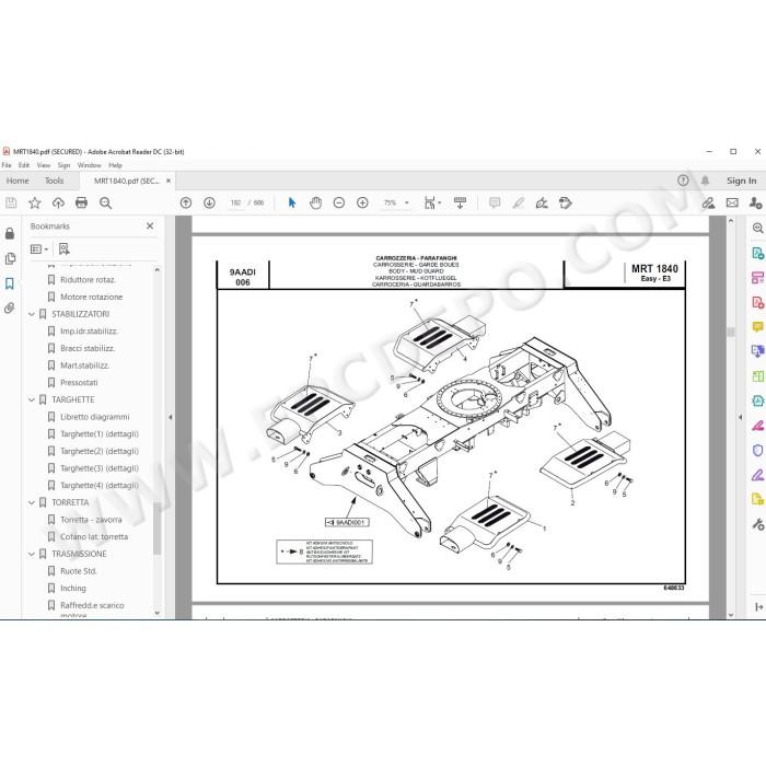 Manitou MRT 1840 360 EASY E3 spare parts manual
