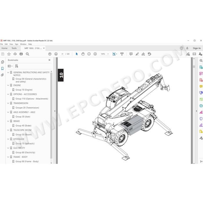 Manitou MRT 1850 2150 2540 EASY service manual