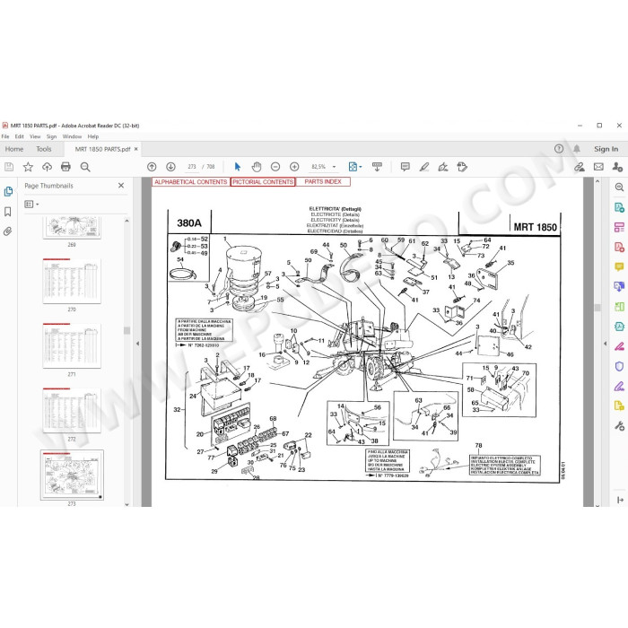 Manitou MRT 1850 spare parts manual