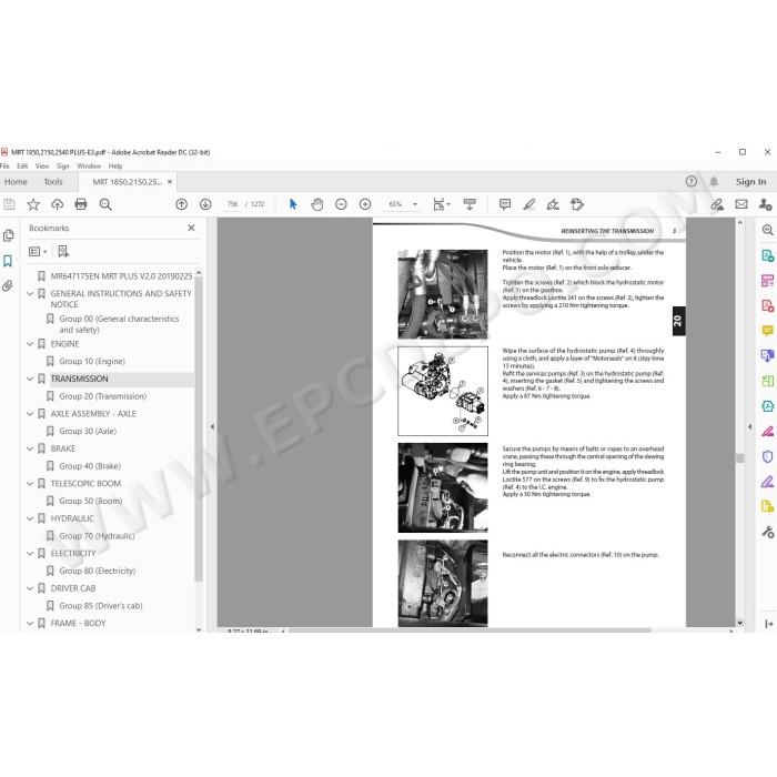 Manitou MRT 1850 2150 2540 Plus E3 service manual