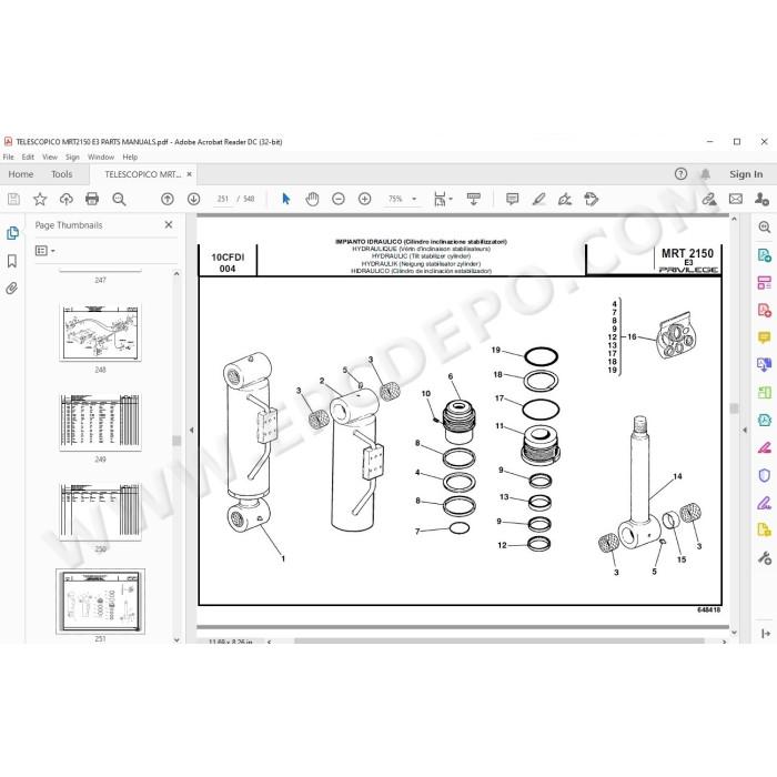 Manitou MRT 2150 Privilege E3 spare parts manual