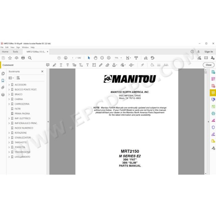 Manitou MRT 2150 Serie M E2 3B6 Fat Slim spare parts manual