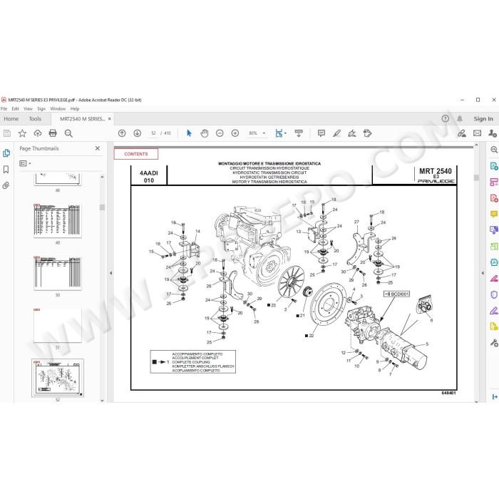Manitou MRT 2540 Serie M Privilege E3 spare parts manual