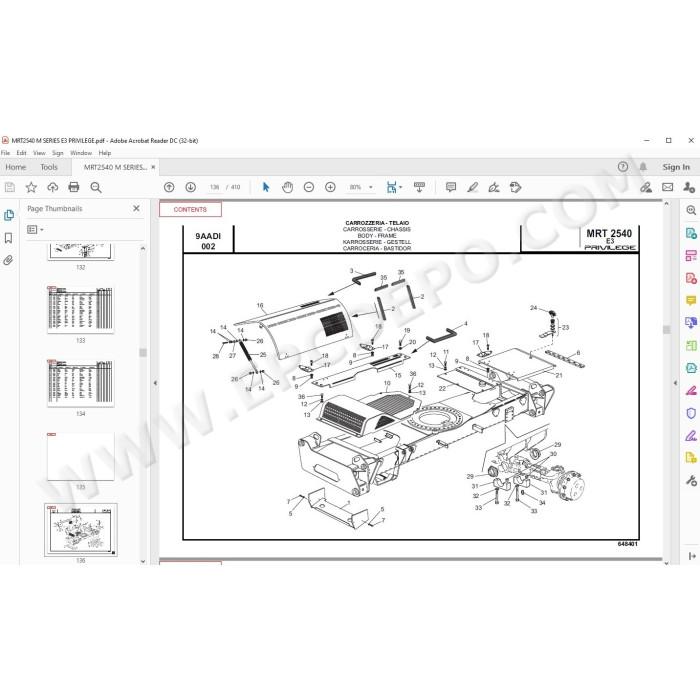 Manitou MRT 2540 Serie M Privilege E3 spare parts manual