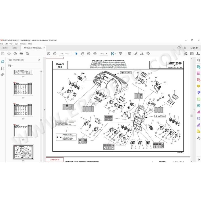 Manitou MRT 2540 Serie M Privilege E3 spare parts manual
