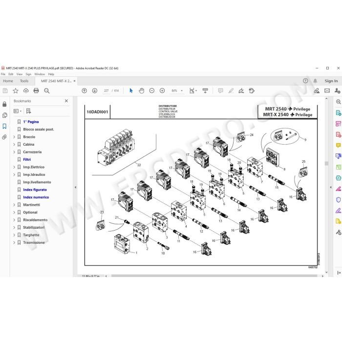 Manitou MRT MRT-X 2540 Plus Privilege spare parts manual