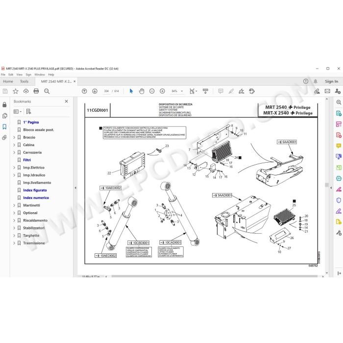 Manitou MRT MRT-X 2540 Plus Privilege spare parts manual