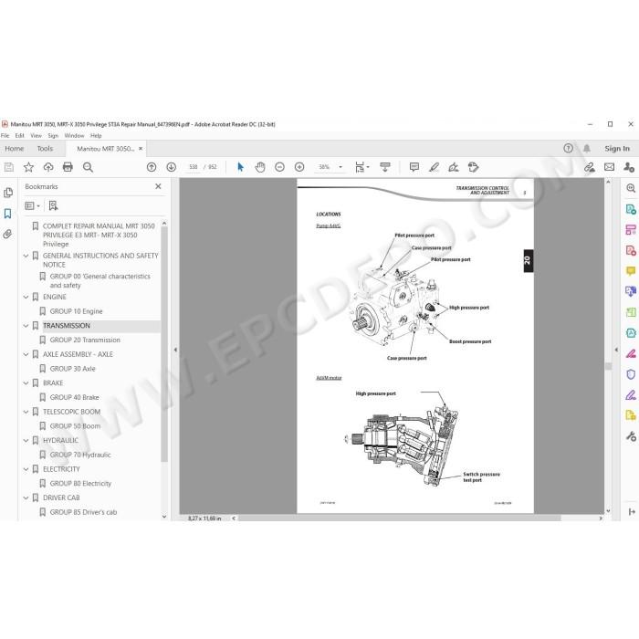 Manitou MRT MRT-X 3050 Privilege ST3A service manual