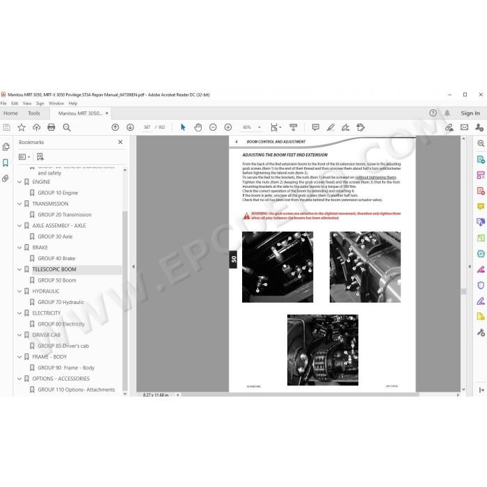Manitou MRT MRT-X 3050 Privilege ST3A service manual