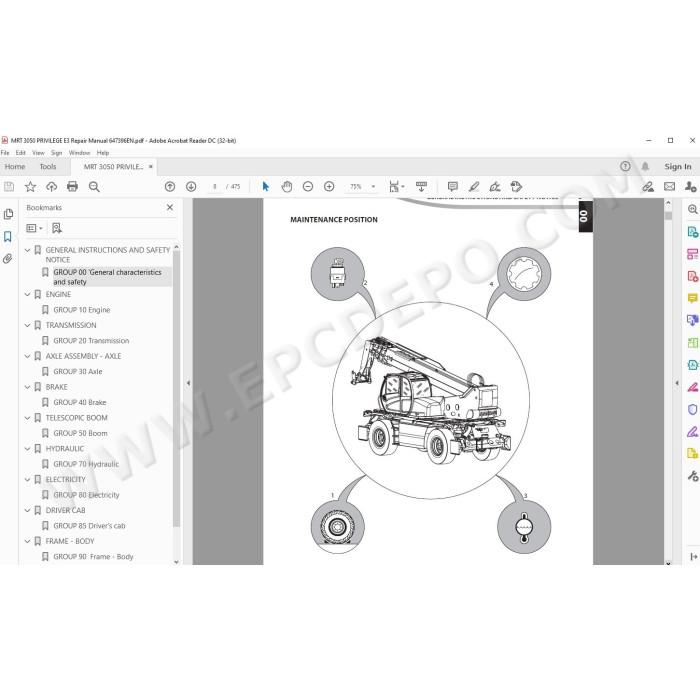 Manitou MRT 3050 Privilege E3 service & repair manual