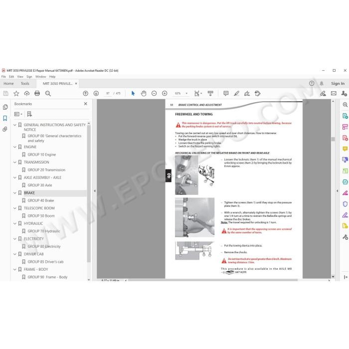 Manitou MRT 3050 Privilege E3 service & repair manual