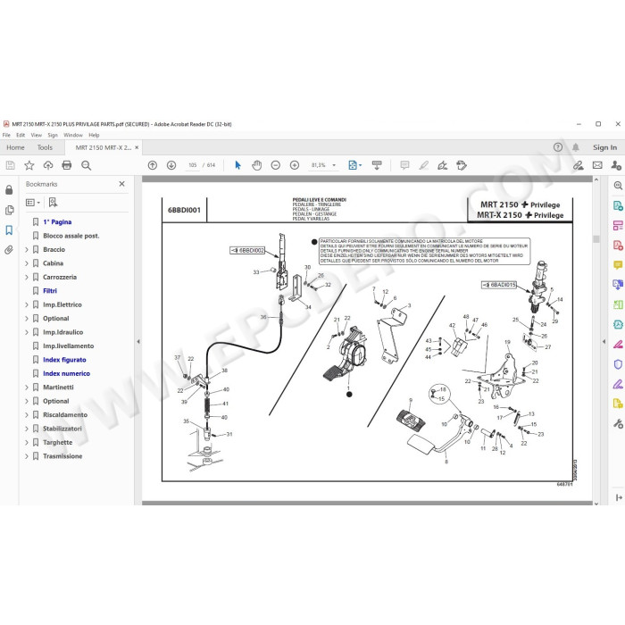 Manitou MRT MRT-X 2150 Plus Privilege spare parts manual