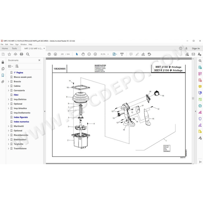 Manitou MRT MRT-X 2150 Plus Privilege spare parts manual