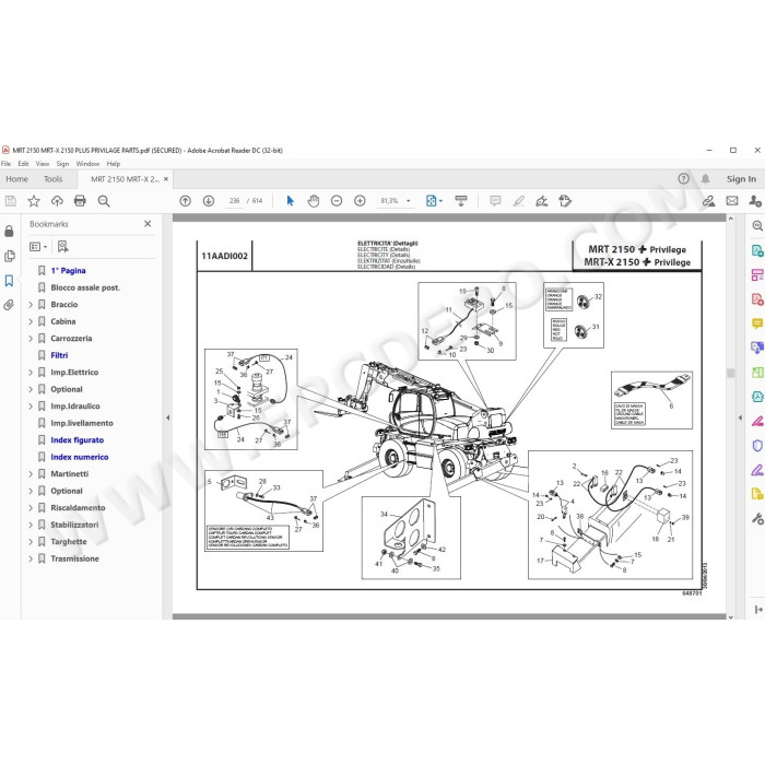 Manitou MRT MRT-X 2150 Plus Privilege spare parts manual